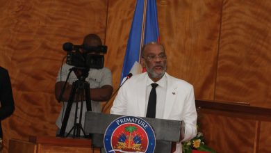 Haïti-Rentrée judiciaire; Le Premier Ministre Dr Ariel Henry lors de son discours. Crédit photo : Le Louverture